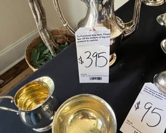 Sterling Silver Demi Pot with Creamer and Sugar Bowl