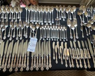 Huge 160+ piece Gorham Sterling Flatware Service in the King Edward Pattern. 