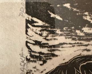 Original Proof PAUL OTERO Regionalist "NEBRASKA" Bison Signed Linocut