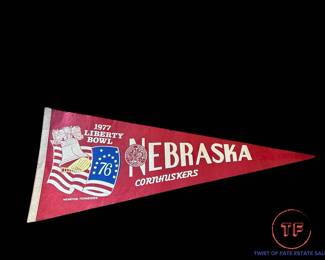 1977 Liberty Bowl NEBRASKA CORNHUSKERS Pennant