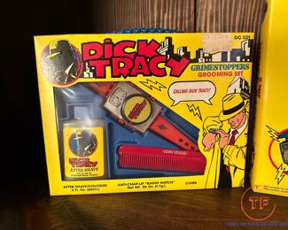 LOT - 1990 Dick Tracy "Bath Set", "Grooming Set", and Two-Way Wrist Radios - All in Original Packaging