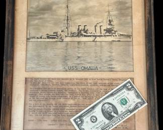 Framed USS OMAHA Photo and Historical Provenance