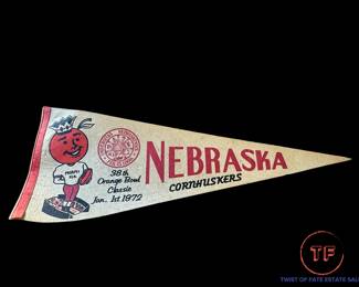 1972 ORANGE BOWL (1971 Season) NEBRASKA CORNHUSKERS National Champions Pennant
