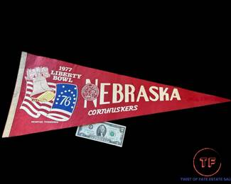 1977 Liberty Bowl NEBRASKA CORNHUSKERS Pennant