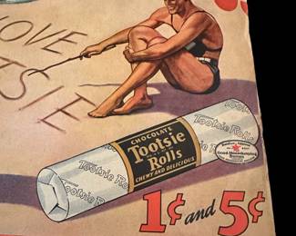 1950's Original TOOTSIE ROLL Advertising Sign
