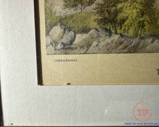 CURRIER & IVES "Through To The Pacific" Hand Colored Lithograph