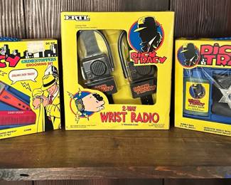LOT - 1990 Dick Tracy "Bath Set", "Grooming Set", and Two-Way Wrist Radios - All in Original Packaging