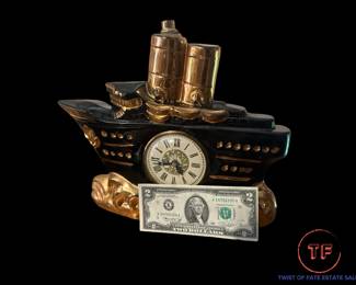 1950's LANSHIRE Ship Clock Table Lamp Base