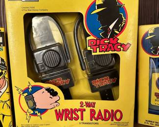 LOT - 1990 Dick Tracy "Bath Set", "Grooming Set", and Two-Way Wrist Radios - All in Original Packaging