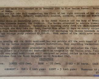 Framed USS OMAHA Photo and Historical Provenance