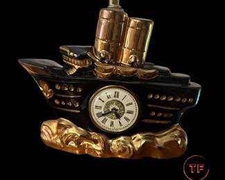 1950's LANSHIRE Ship Clock Table Lamp Base