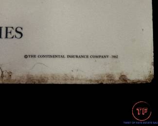 1962 Continental Insurance Companies Advertising Sign