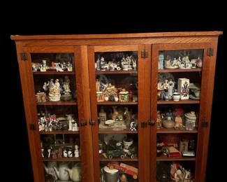 Antique Mission Style Display Cabinet