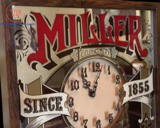 Vintage MILLER Brewing Co Mirrored Wall Clock
