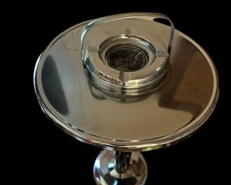 Vintage Art Deco Floor Standing Chrome Ashtray