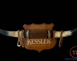 KESSLER American Whiskey Bull Cattle Horns Advertising Display