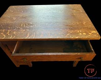 Antique Early 1900's LIMBERT Oak Arts and Crafts Single Drawer Library Desk