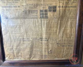 THE OMAHA DAILY NEWS WWI (October 7, 1918) Framed Front Newspaper Page ARMISTICE HEADLINE