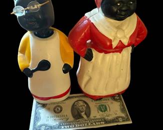 Black Americana Chalkware and Cast Iron Banks