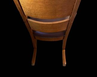 Antique STICKLEY Style Oak Arts and Crafts Barrel Back Rocking Armchair