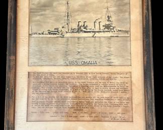 Framed USS OMAHA Photo and Historical Provenance