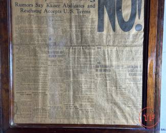 THE OMAHA DAILY NEWS WWI (October 10, 1918) Framed Front Newspaper Page KAISER ABDICATES Headline