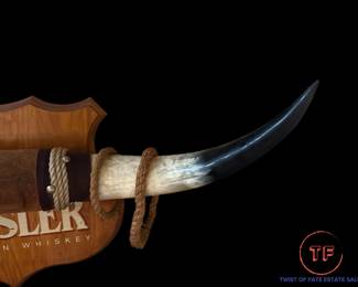 KESSLER American Whiskey Bull Cattle Horns Advertising Display