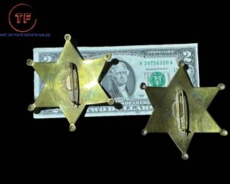 SET - Antique WELLS FARGO Express Badges