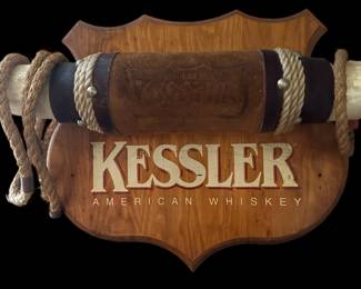 KESSLER American Whiskey Bull Cattle Horns Advertising Display