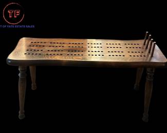 Vintage CORNWALL PRODUCTS Cribbage Game Table Bench / Coffee Table