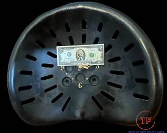Antique Cast Iron Tractor Seat Wall Clock