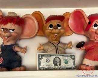 Vintage 1970's HURON PRODUCTS Big Ear Mice Banks