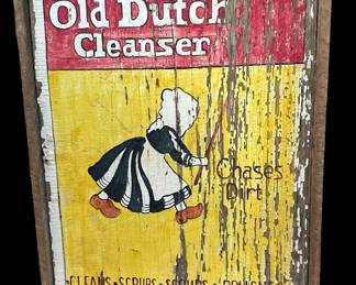 Folk Art OLD DUTCH CLEANSER Hand Painted Wood Sign