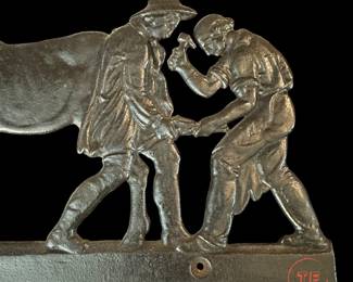 1930's ROBERT EMIG Equestrian Care FARRIER Horse Shoeing Cast Iron Wall Panel