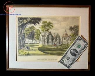 CURRIER & IVES "Through To The Pacific" Hand Colored Lithograph