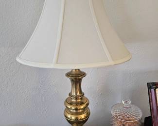 brass lamps, pair