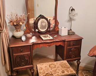 stunning antique vanity with bench