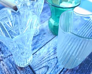 lots of vintage vases, quite large