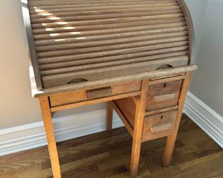 Child's Roll Top Desk & Chair