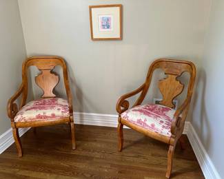 Pair of Chairs w/Scroll Arms