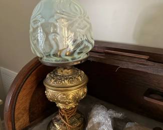 Antique Oil Lamp (Electrified) 