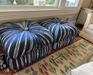 Pair of Pouf Stools / Ottomans
