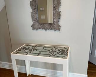 Ornate Mirror, Leaded Glass Top Table