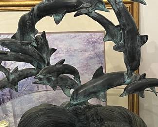 Bronze Dolphin Sculpture