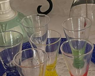 Art Deco Cordials on Tray