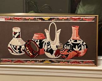 Southwestern Native American Pueblo Crewel Embroidery