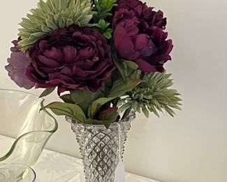Crystal vase floral arrangement