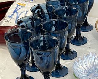 Deep Blue Set Wine Glasses/Goblets