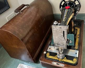 #163 - $200.00 - Singer Sewing Machine with wooden case