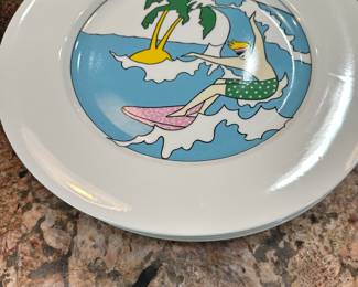 #68 - $60.00 - Studio Nova, Sun Bathing fine China (6 plates)